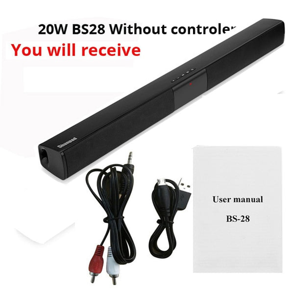 20W Wireless Bluetooth Soundbar Stereo